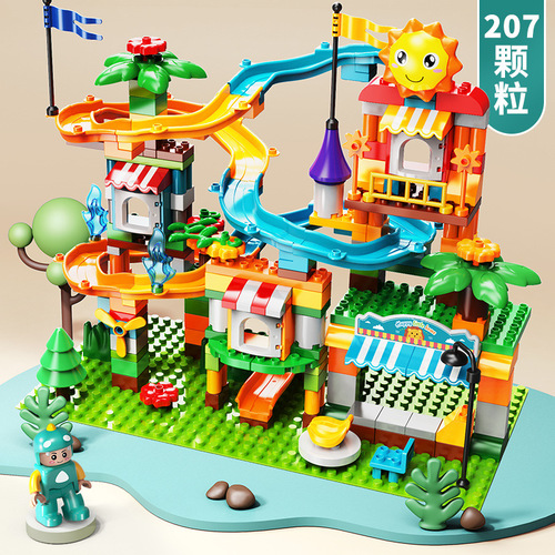 Fule Compatible LEGO Building Toy Large Blocks Assembly Slide Car for Kids' Intelligence Gift Assembly Interlocking