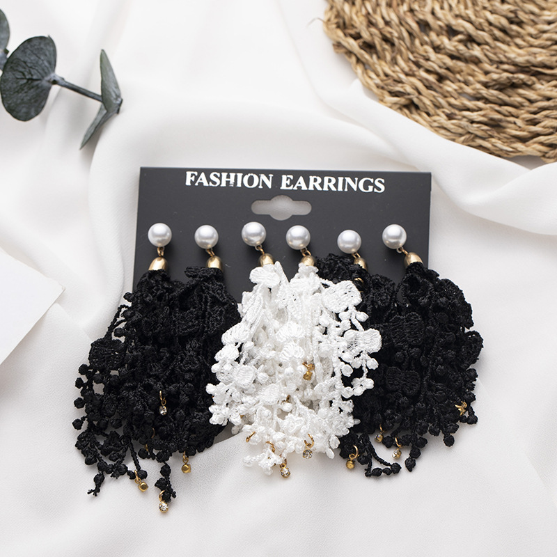 耳环1组合  蕾丝耳环