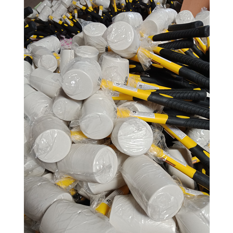 包塑柄橡胶锤 胶锤 榔头 白色橡胶锤 TPR包塑柄白色橡胶锤榔头