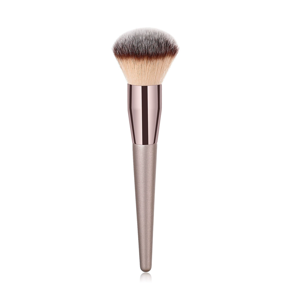 Makeup Brush Set (Nongying) — 10-piece champagne gold handles, wood/aluminum ferrule, synthetic bristles