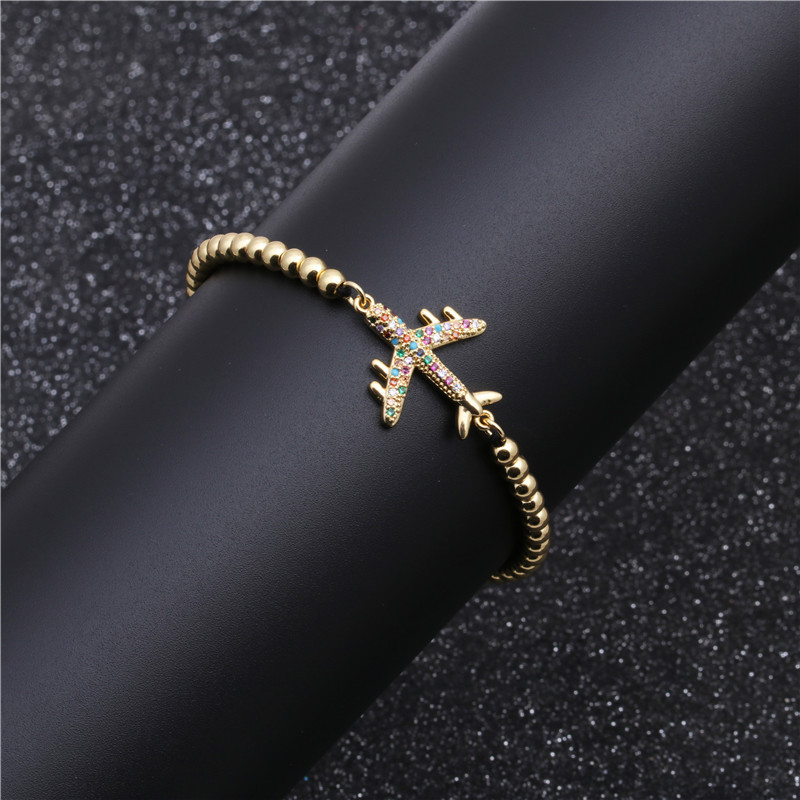 Copper Micro Inlaid Zircon Aircraft Bracelet For Women Weaving Valentine's Day Gift Wholesales Yiwu Suppliers display picture 4
