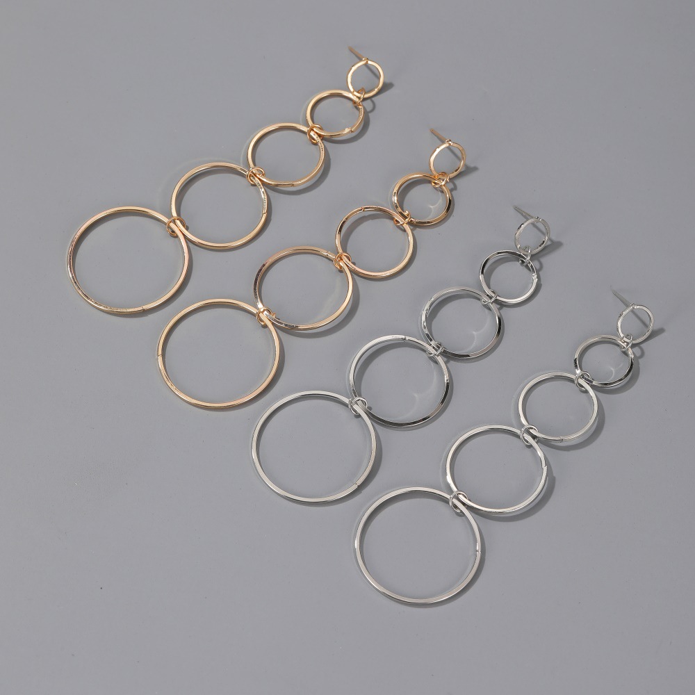 Simple Style Geometric Plating Alloy No Inlaid Earrings display picture 4