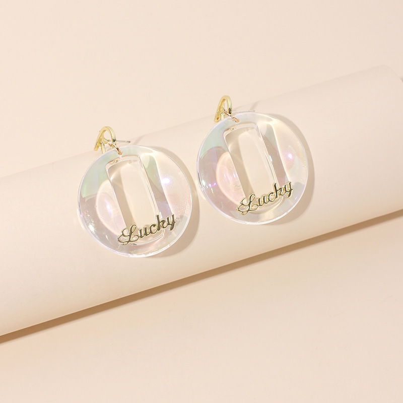 13g Weight Earrings Classification Wedding, Travel Occasion Geometric Pattern Women'S Gender Red, Yellow Color Fashion Crystal Flower Geometric Wild English Letter Ring Bear Earrings Nihaojewelry Wholesale 12