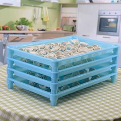 Household Plastic Dumpling Storage Tray Freezer Wonton and Dumpling Plate Rectangular Refrigerator-Specific Soup Dumpling Storage Plate