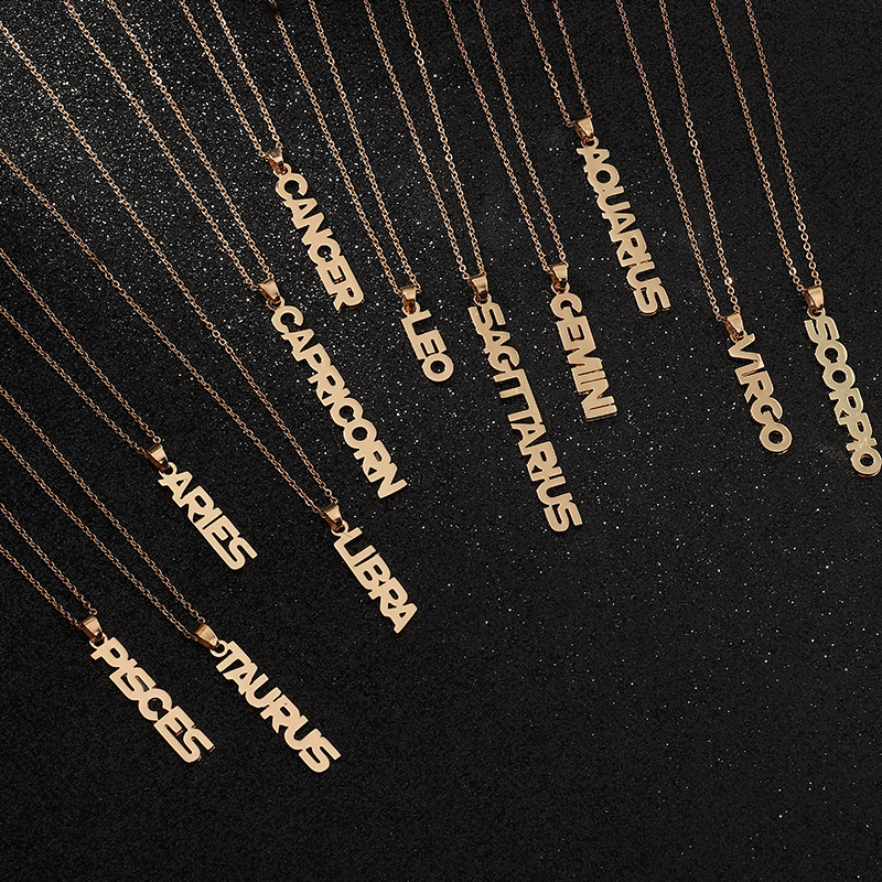 Fashion English Twelve Constellation Necklace Clavicle Chain Wholesale display picture 2