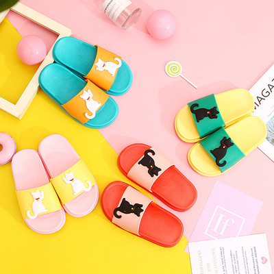 儿童拖鞋夏季女童室内居家宝宝防滑男孩浴室卡通一字中大童凉拖鞋|ms