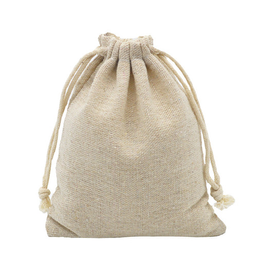 Blank cotton drawstring bag, dust-proof storage drawstring rice packaging bag, cotton and linen drawstring bag, small sack