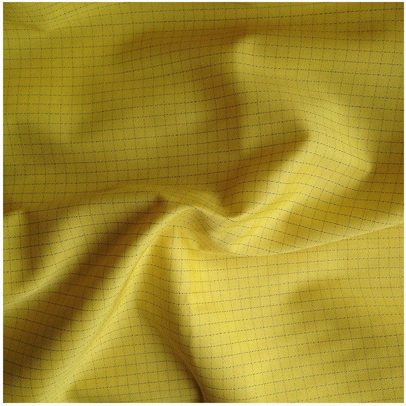 涤棉防静电格 涤棉防静电工衣面料 防静电涤棉细斜纹 3232/13070