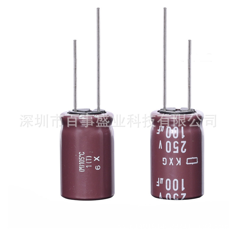 百事盛业科技 原装化工NCC黑金刚电解棕色250V 100UF 8*20
