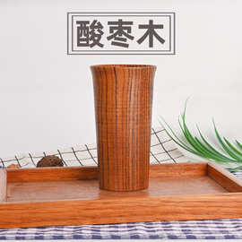 日式木杯木质杯子随手复古简约牛奶隔热茶杯木头水杯手工酒杯