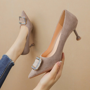 Fashion pointed shallow high heeled shoes slim women’s single Shoes Sexy thin women’s shoes