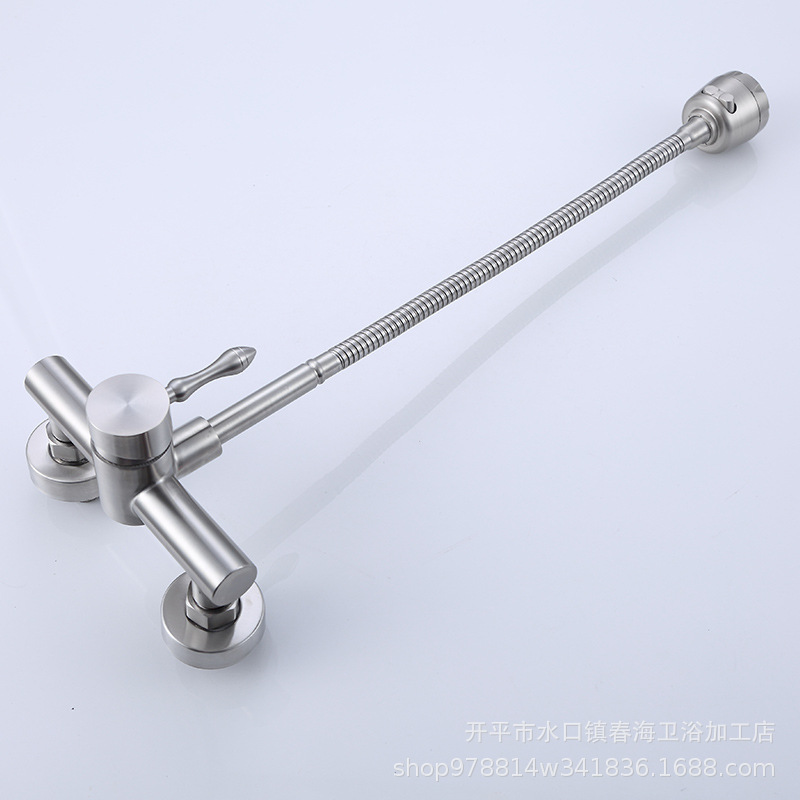 304 de acero inoxidable grifo montado en la pared caliente y fría Universal Tubo de lavandería piscina fregadero grifo de la cocina montado en la pared