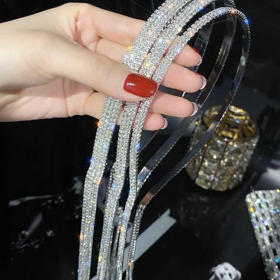 Yang Chaoyue's Exquisite Sparkling Diamond Headband Fairy Versatile Outdoor Forest Style Super Fairy Hairpin Fake Earrings Tassel Pendant Headdress