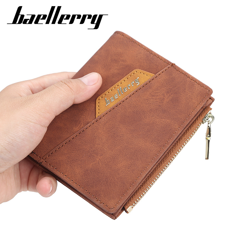 Men'S Short Korean Vertical Multi Card Zero Leisure Zipper Wallet