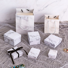 现货ins大理石手链镯表戒指耳钉项链口红小号礼品包装饰品首饰盒