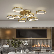 led吸顶灯卧室现代简约家用客厅灯过道餐厅异形轻奢北欧全铜灯具