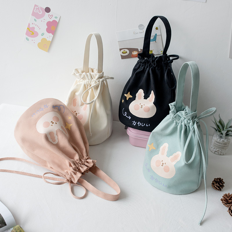Original Canvas Bag For Women,Korean Style Bucket Bag,Student Cute Lunch Bag,Lunch Box Bag,Handbag Customization