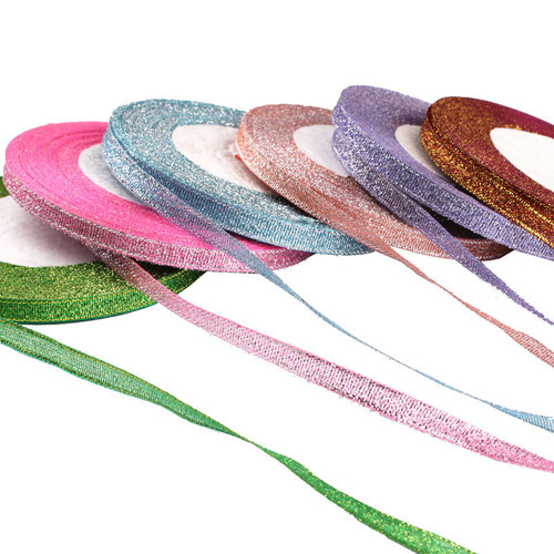 0.6cm gold and silver color green onion ribbon gift packaging bow ribbon Christmas ribbon ribbon packaging box 2 distribution ribbons