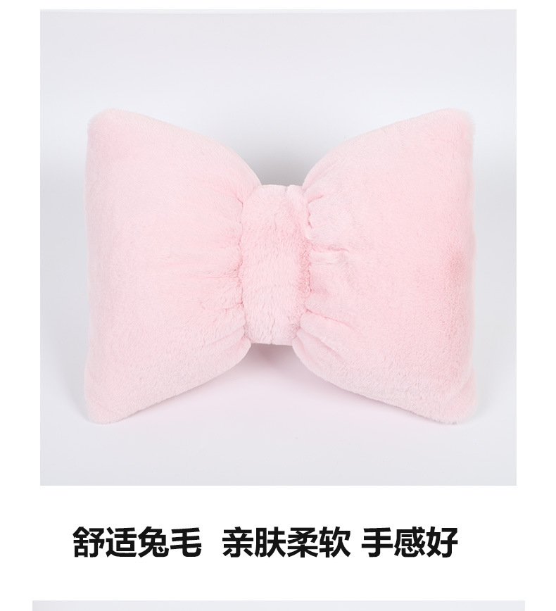 Car Plush Headrest and Lumbar Support, Soft and Waxy Rabbit Fur Car Lumbar Cushion, High-End and Comfortable Pillow for Home and Car Use