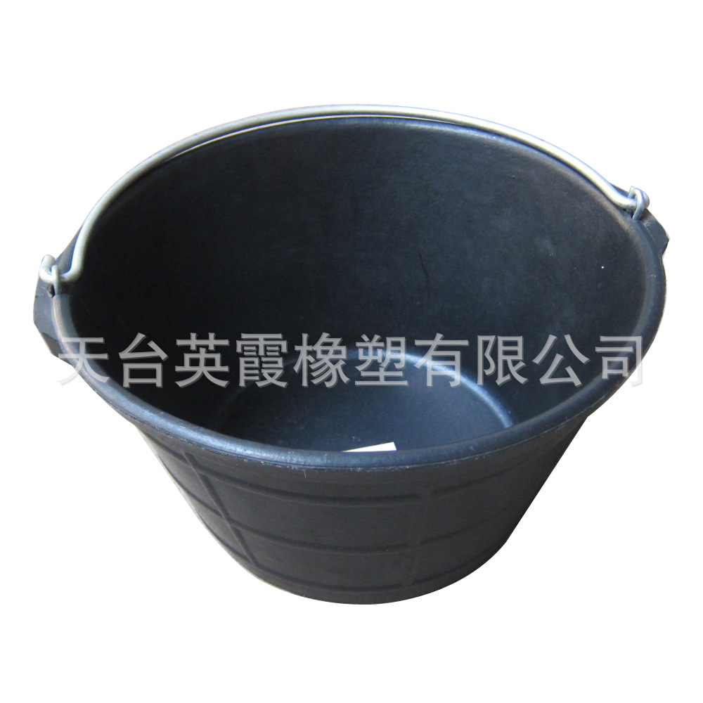 供应 高品质 黑色 橡胶水桶 建筑用泥灰桶 饲料桶 金属提手 10L-阿里巴巴