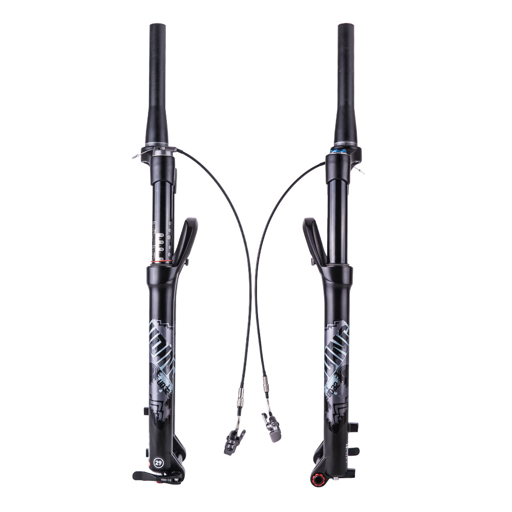 Uding 29 cono barril eje de control de alambre bicicleta de montaña tenedor delantero aleación de magnesio Tenedor de aire con cerradura amortiguador tenedor delantero