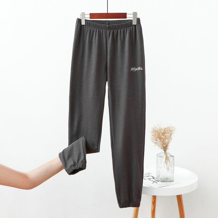 Corazón cálido homewear pantalones ropa de abrigo casual bloomers Otoño e Invierno suelto todo a juego de terciopelo casa tobillo-atado cálido perezoso pantalones de pijama