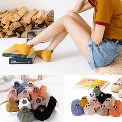 Summer and Autumn New Cotton Heel Embroidered Mickey Mouse Ship Socks Japanese Style Women's Short Socks Fashion Korean Socks Wholesale