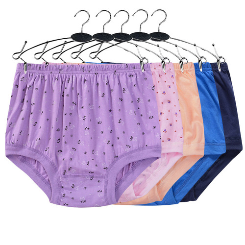 Middle-aged and elderly women's underwear, pure cotton high waist plus size loose pants for women, plus size for parents and grandparents, triangle panties 