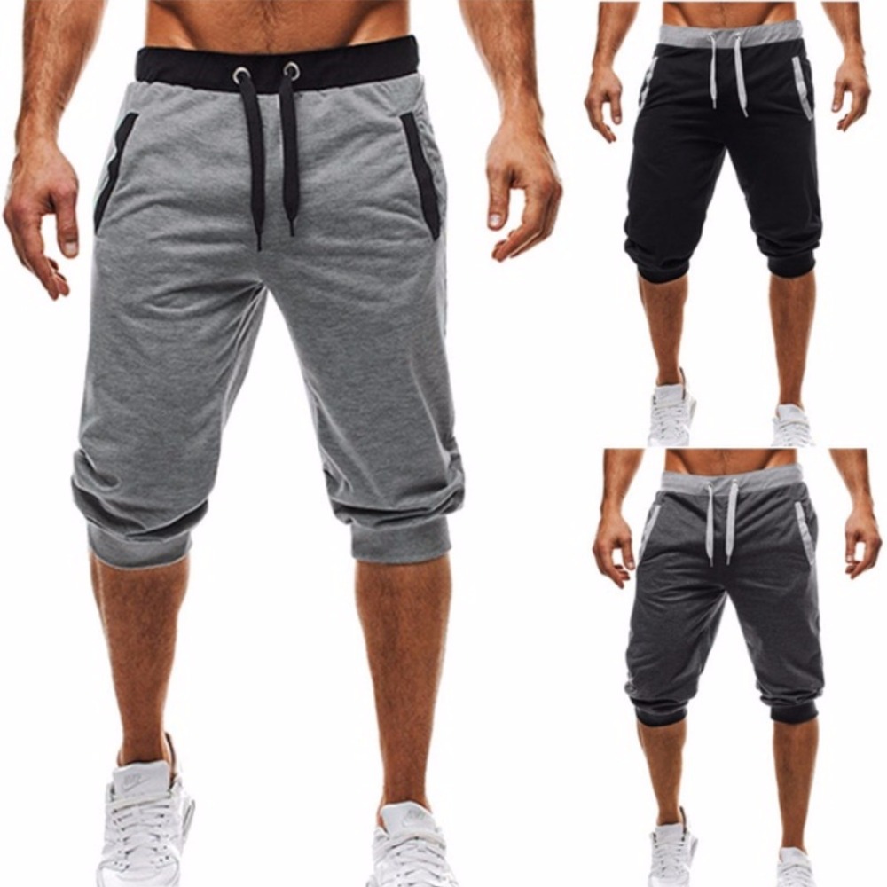 1 pantaloncini da jogging a cinque punti, di media lunghezza, alla moda, casual, sportivi, slim fit, a blocchi di colore, da uomo europei e americani_voghion.com