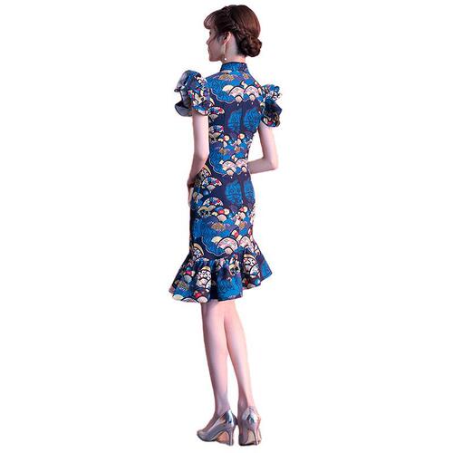 Cheongsam retro cheongsam fishtail dress season short cheongsam