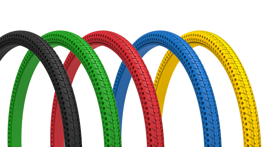 Electric bicycle tire 26-inch x1.5 maintenance-free non-burst tire inflatable-free colored TPE bicycle tire