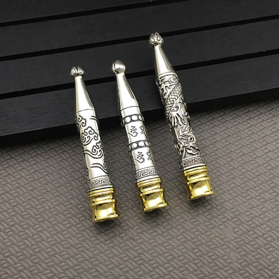 S925純銀創意男士禮物可清洗粗細兩用香煙過濾煙嘴