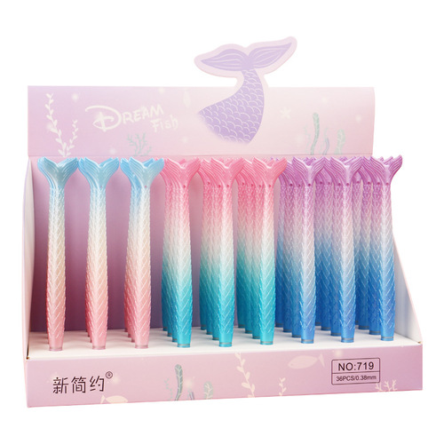 Creative cute cartoon style pen mermaid pen 0.38mm student stationery signature pen gel pen stationery wholesale