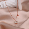 Small design brand necklace, chain for key bag , simple and elegant design, trend of season, four-leaf clover, internet celebrity