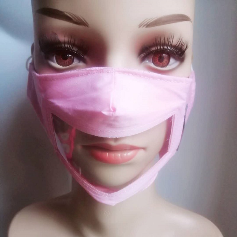 纯棉唇语口罩PET防雾透明面罩圣诞节防雾可洗重复使用口罩可定制