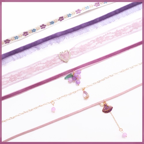 Spring and summer accessories Japanese and Korean accessories super fairy temperament purple pendant collar Choker neck chain clavicle chain necklace for women