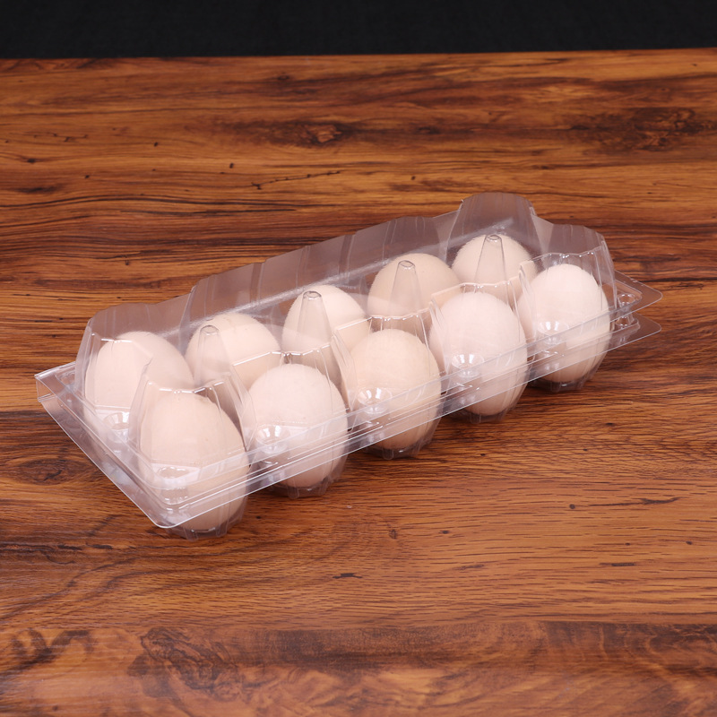 中号10枚装塑料鸡蛋底托 透明pet加厚超市土鸡蛋包装盒厂家批发