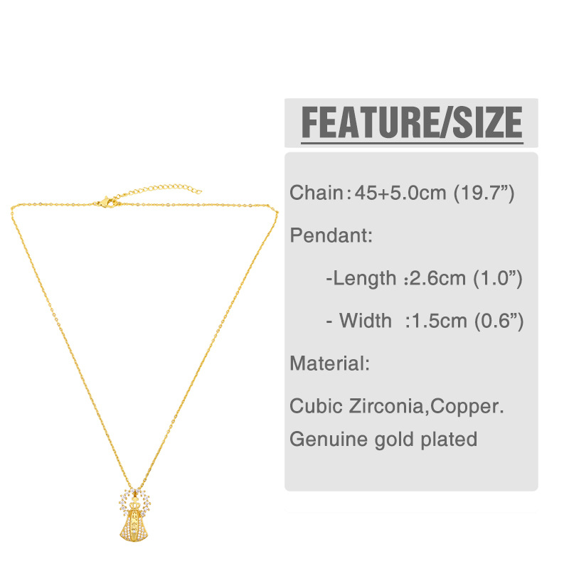 Pope Crown Cross Necklace Ladies Fashion New Popular Pendant Necklace Wholesale Nihaojewelry display picture 2