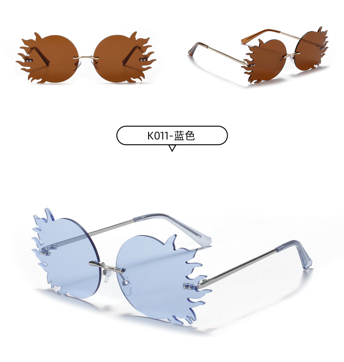 Retro Fashion Party Metal Sunglasses display picture 7
