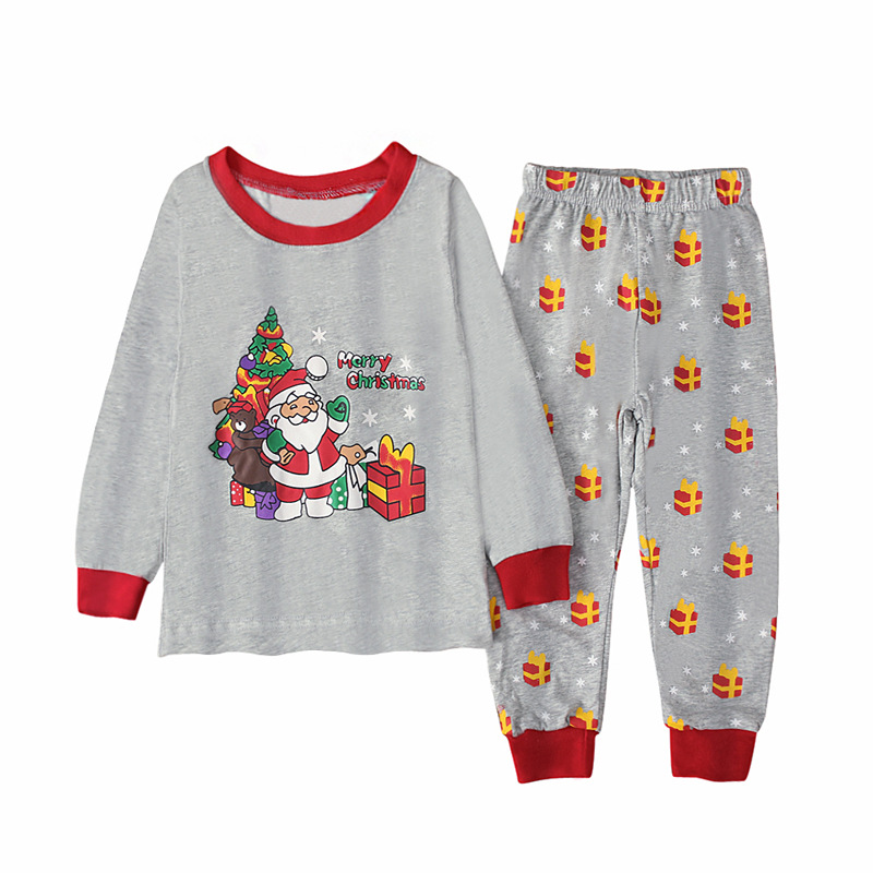Children's European and American spring and autumn Boys' Christmas long-sleeved T-shirt + trousers two-piece homewear children's suit ins