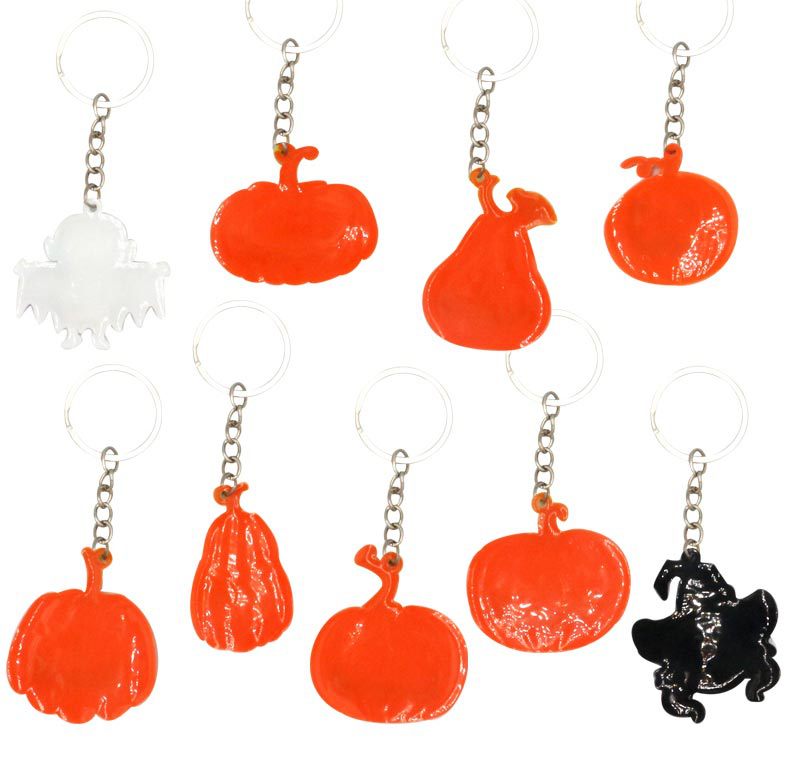 Cute Pvc Soft Rubber Pumpkin Skull Ghost Witch Halloween Keychain Pendant display picture 5