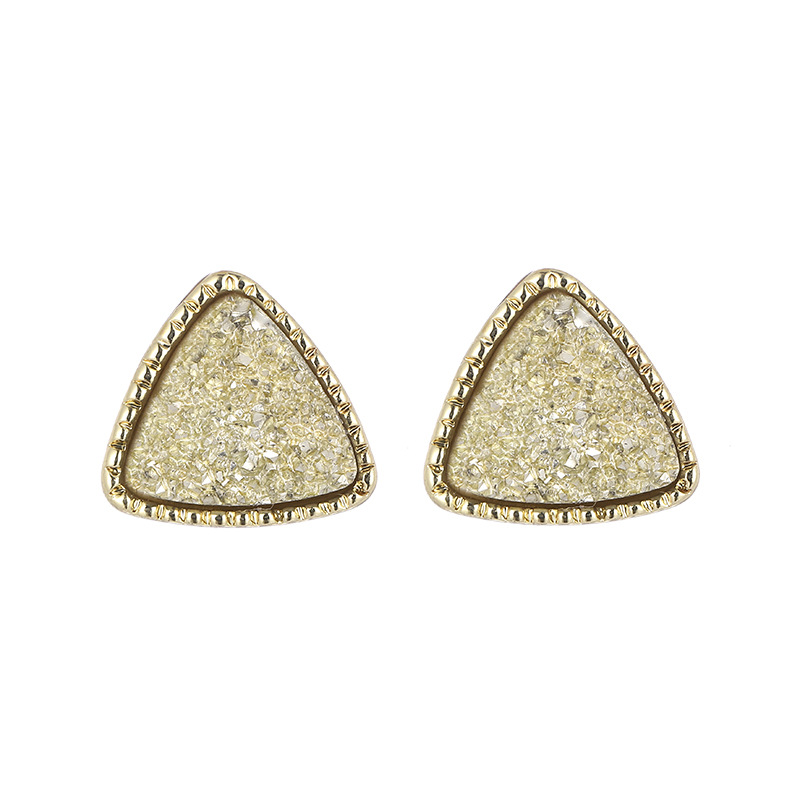 Alloy Material 1 Pair Fashion Triangle Alloy Plating Artificial Gemstones Women's Ear Studs