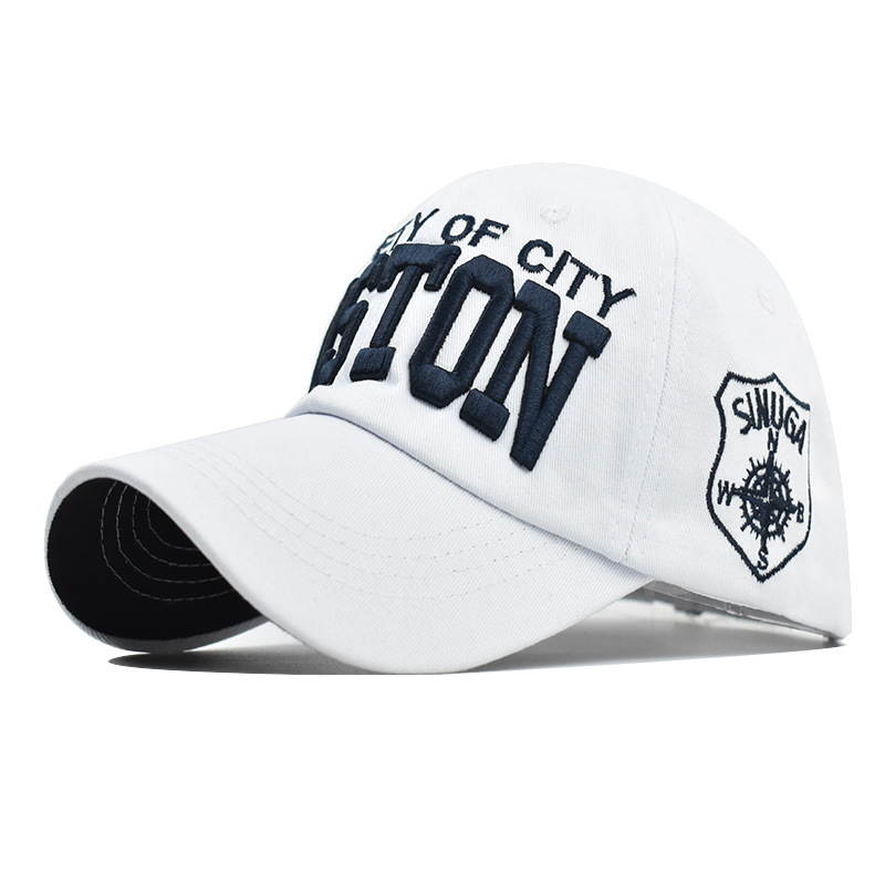 Nuevo sombrero transfronterizo gorra de béisbol Boston bordado de letras grandes gorra de pico 3D clásico gorra de bordado tridimensional