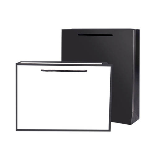 White card black card kraft paper bag shopping handbag printing LOGO clothing store paper bag high-end gift handbag