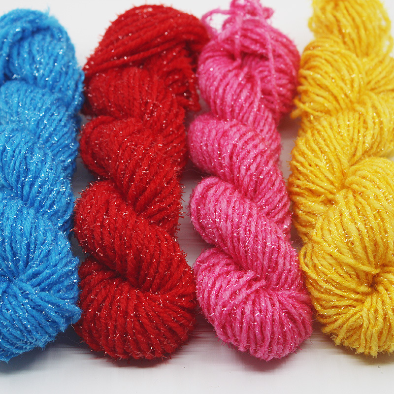 厂家直销加丝线 钩针线 钩鞋线 钩花玩偶 毛线画 DIY中粗手工编织