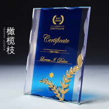 棕榈奖水晶奖杯授权牌奖牌定制创意定做员工纪念品制作年会