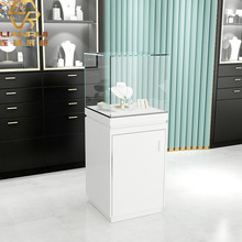 不銹鋼珠寶櫃實體精品櫃白色簡約環保木質烤漆首飾展櫃廠家定制