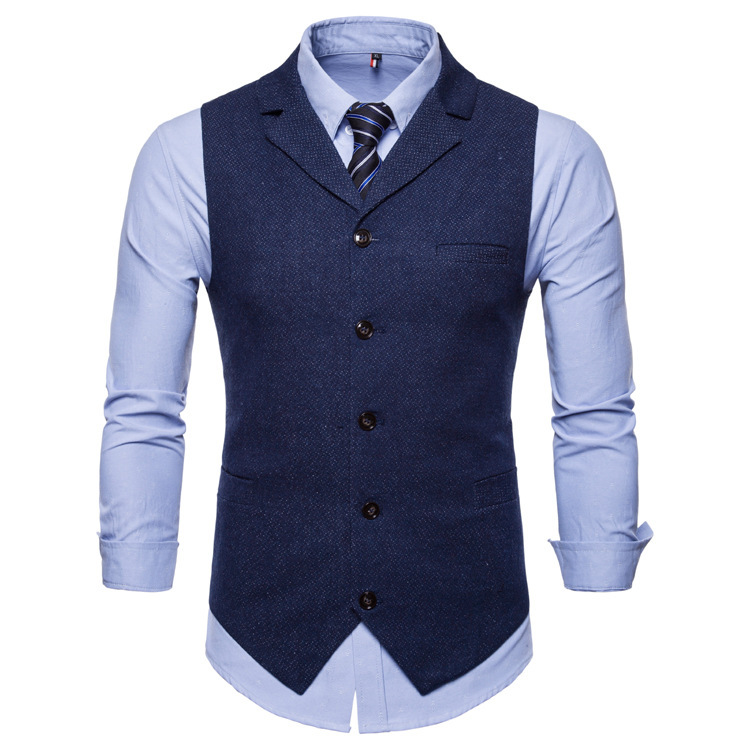Men's Vest Mens Clothing Male Fashion Slim Groom Men Suit Vest