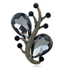 High-end pin, brooch, suitable for import, wish, European style, bright catchy style, diamond encrusted