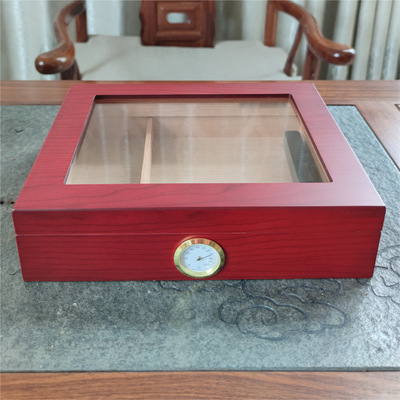 雪松木透明木质雪茄盒保湿盒 木制雪茄收纳盒
